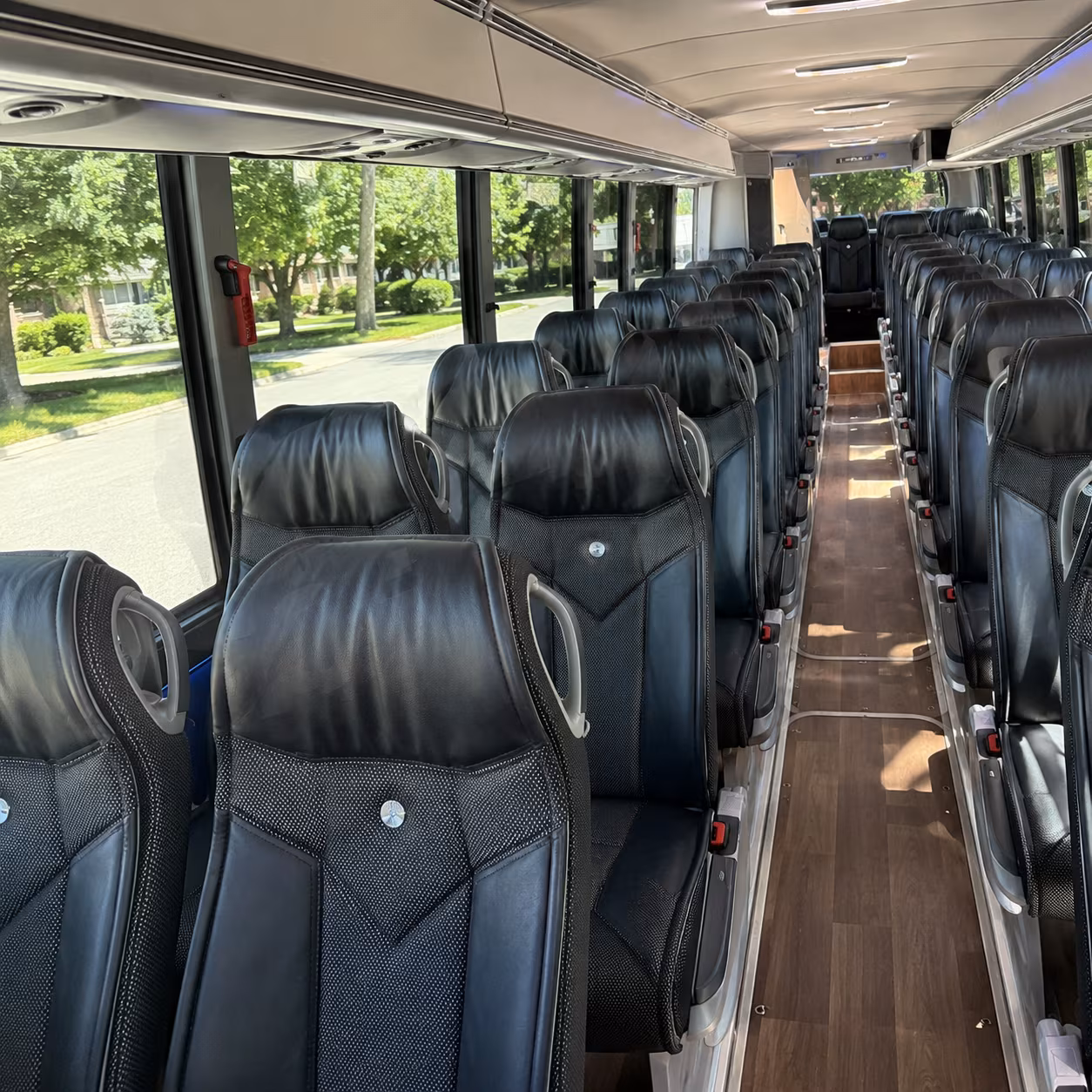 plymouth 40 passenger charter bus inside