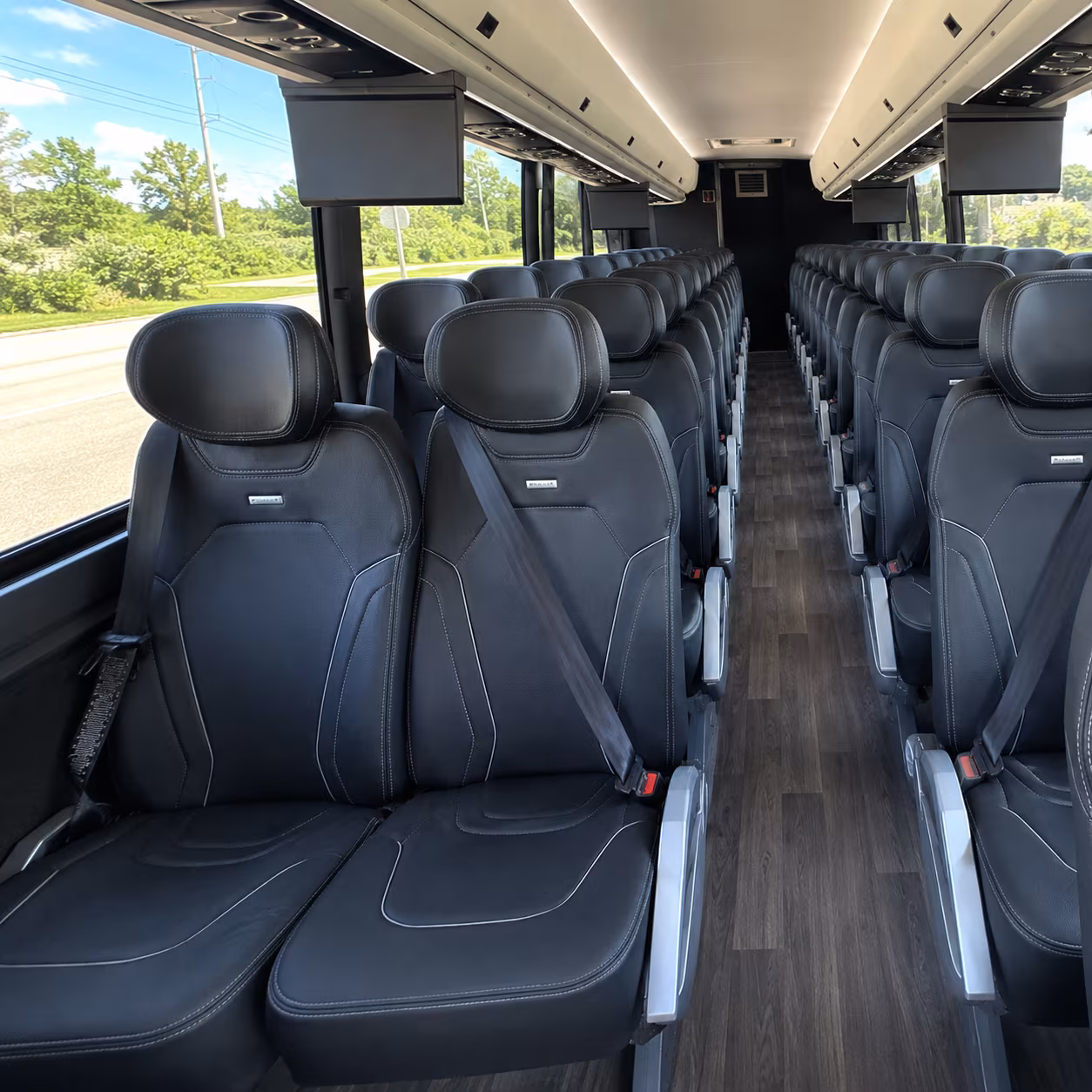 plymouth 47 passenger charter bus inside